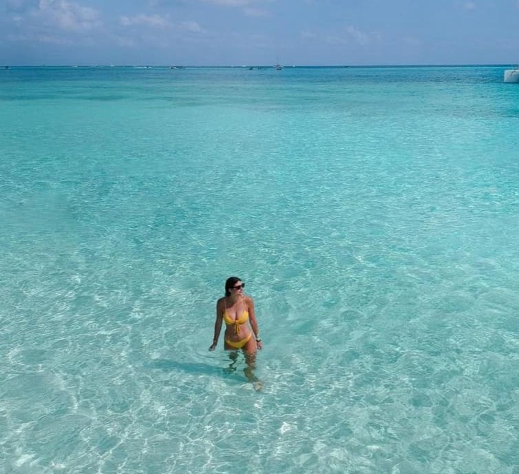 Cozumel coral reef along the turquoise western shore