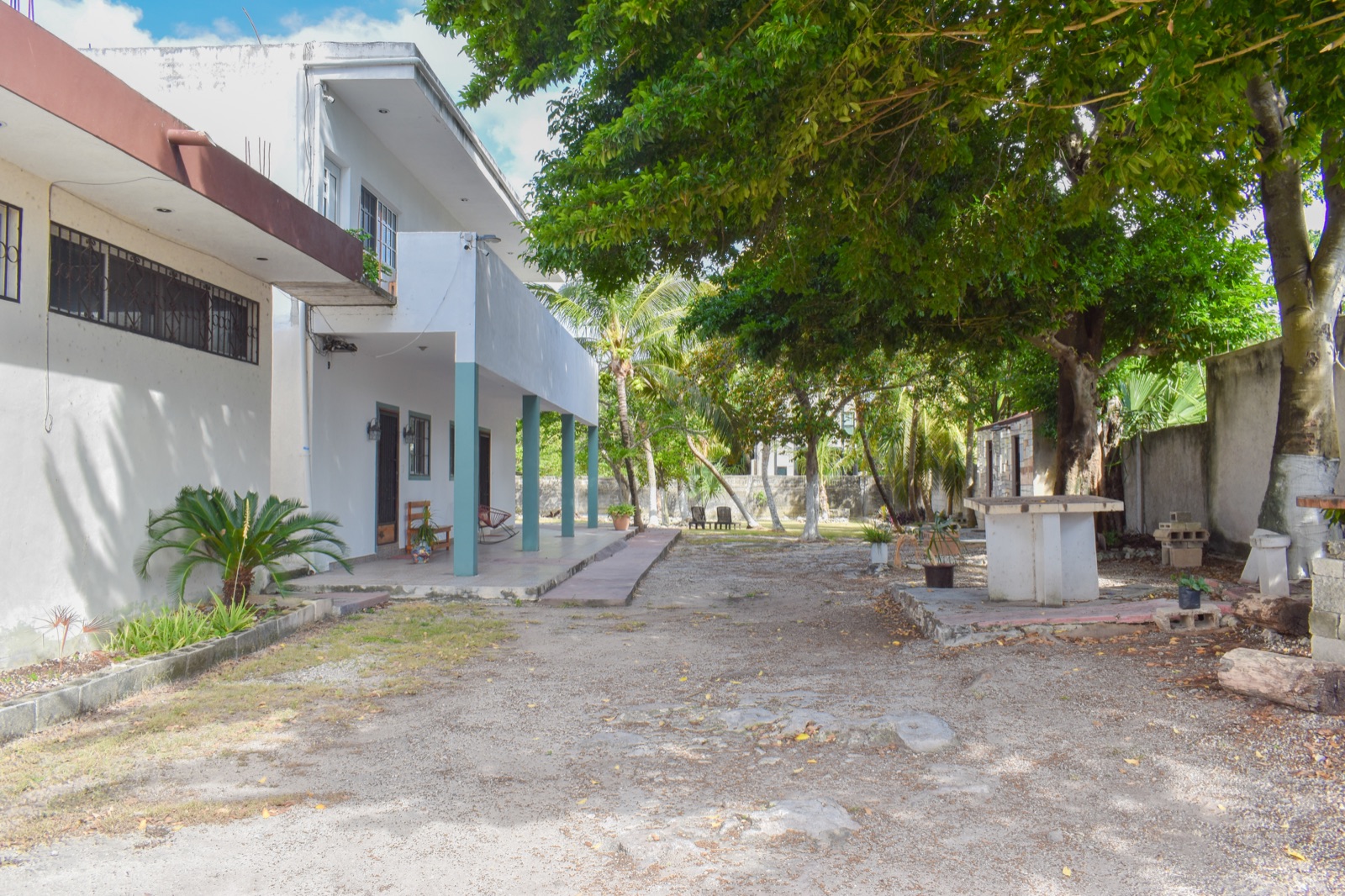 Exterior grounds of the Perfect Place property in central Cozumel